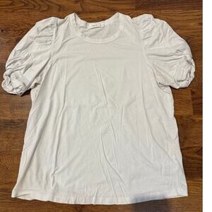 A.L.C. Women's Cotton Puff Sleeve T-Shirt - White - Size XL (Runs Small)